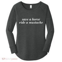 Save A Horse Ride A Mustache Women's Perfect Tri Tunic Long Sleeve Shirt thumb 0