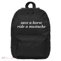 Save A Horse Ride A Mustache 16 in Basic Backpack thumb 0