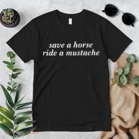 Save A Horse Ride A Mustache Premium T-Shirt thumb 2