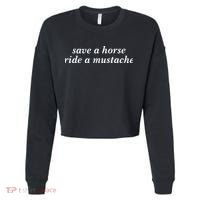 Save A Horse Ride A Mustache Cropped Pullover Crew thumb 0