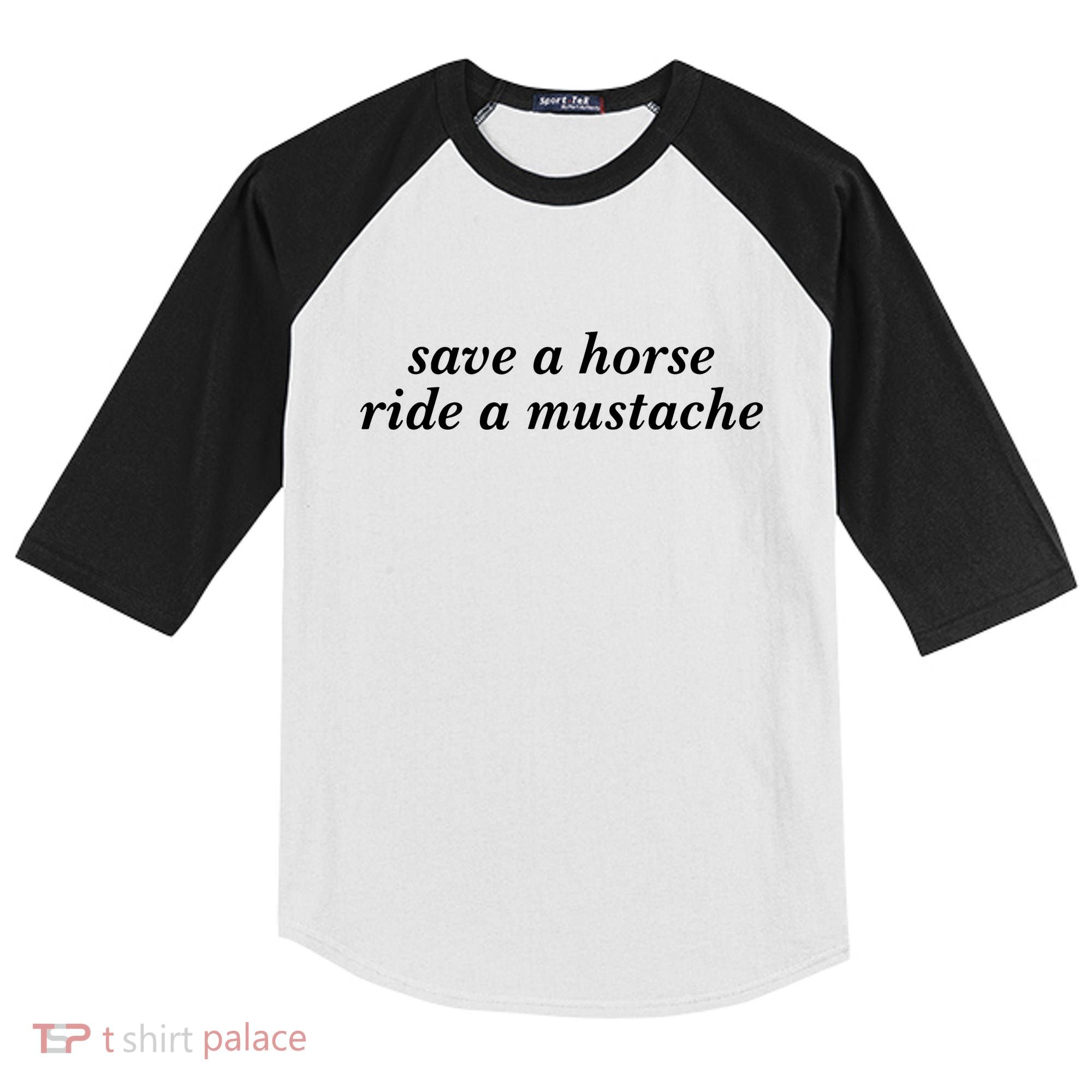 Save A Horse Ride A Mustache Kids Colorblock Raglan Jersey