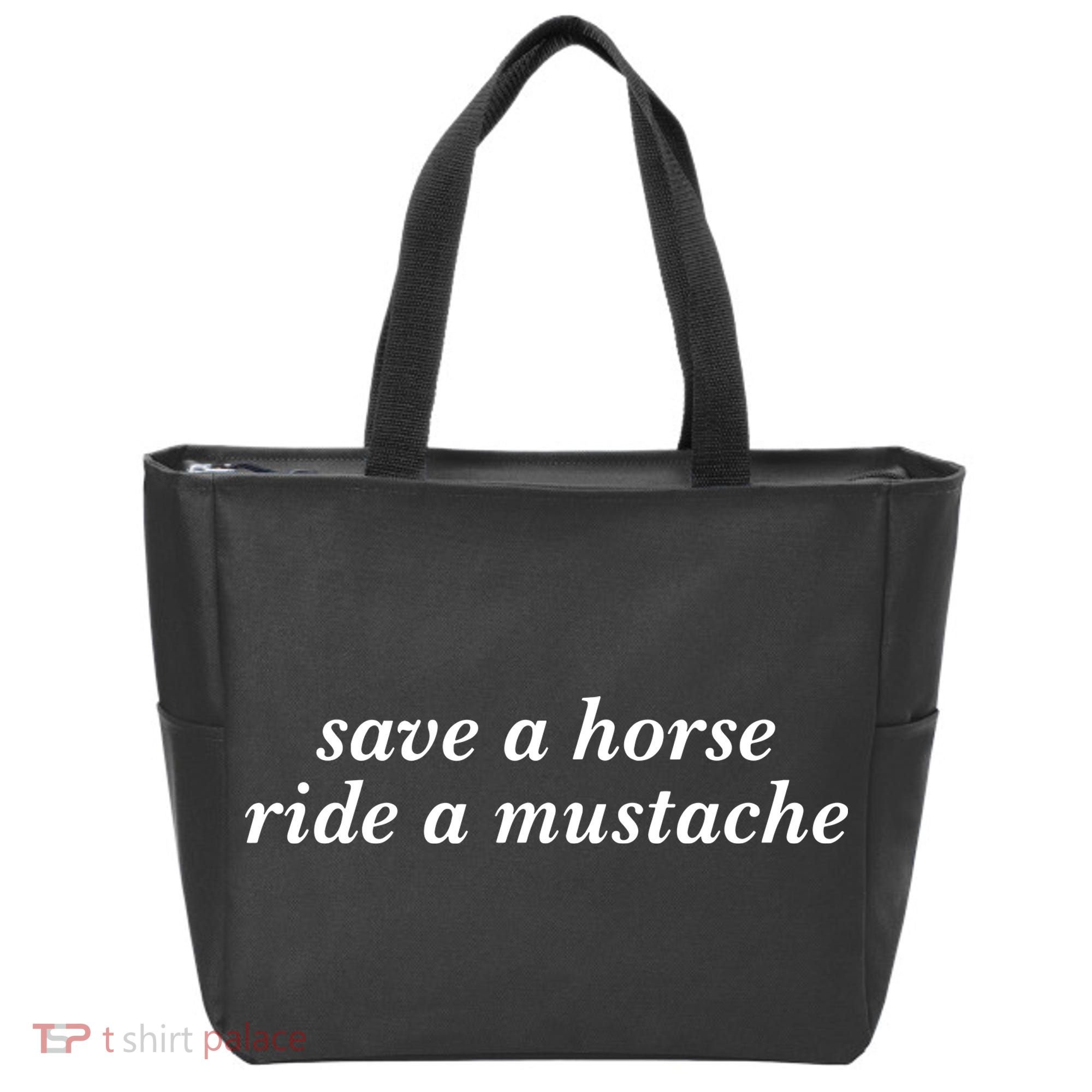 Save A Horse Ride A Mustache Tote Bag