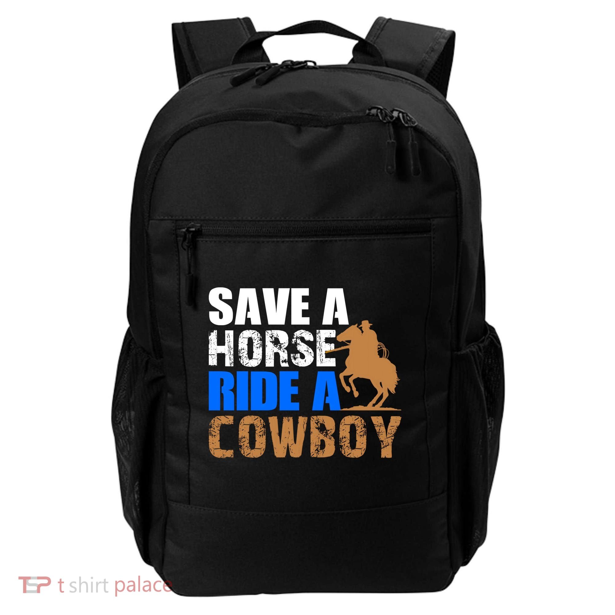 Save A Horse Ride Cow Texas Horse Lover Gift Backpack