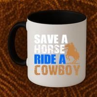 Save A Horse Ride Cow Texas Horse Lover Gift Coffee Mug thumb 2
