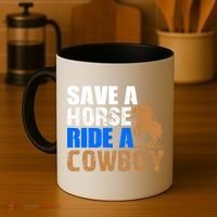 Save A Horse Ride Cow Texas Horse Lover Gift Coffee Mug thumb 4