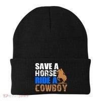 Save A Horse Ride Cow Texas Horse Lover Gift Beanie thumb 0