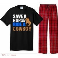 Save A Horse Ride Cow Texas Horse Lover Gift Pajama Set thumb 0