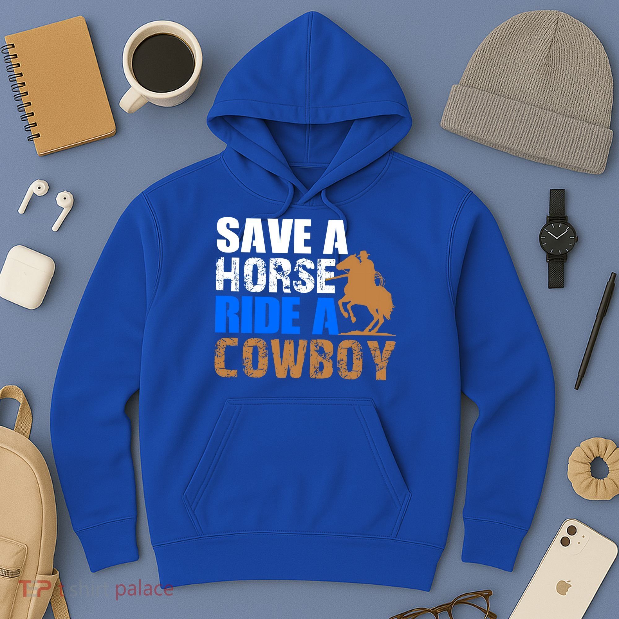 Save A Horse Ride Cow Texas Horse Lover Gift Hoodie