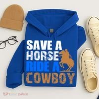 Save A Horse Ride Cow Texas Horse Lover Gift Hoodie thumb 4
