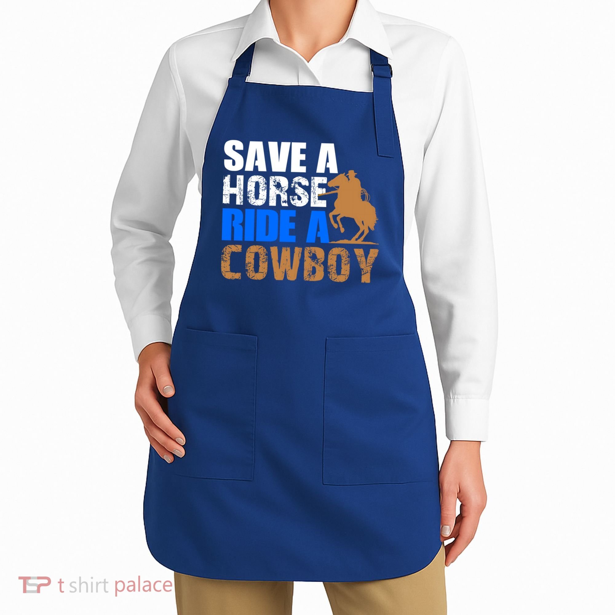 Save A Horse Ride Cow Texas Horse Lover Gift Apron