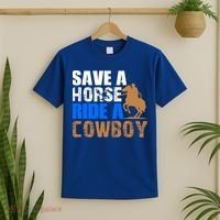 Save A Horse Ride Cow Texas Horse Lover Gift T-Shirt thumb 2