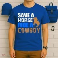 Save A Horse Ride Cow Texas Horse Lover Gift T-Shirt thumb 6