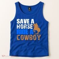 Save A Horse Ride Cow Texas Horse Lover Gift Tank Top thumb 2