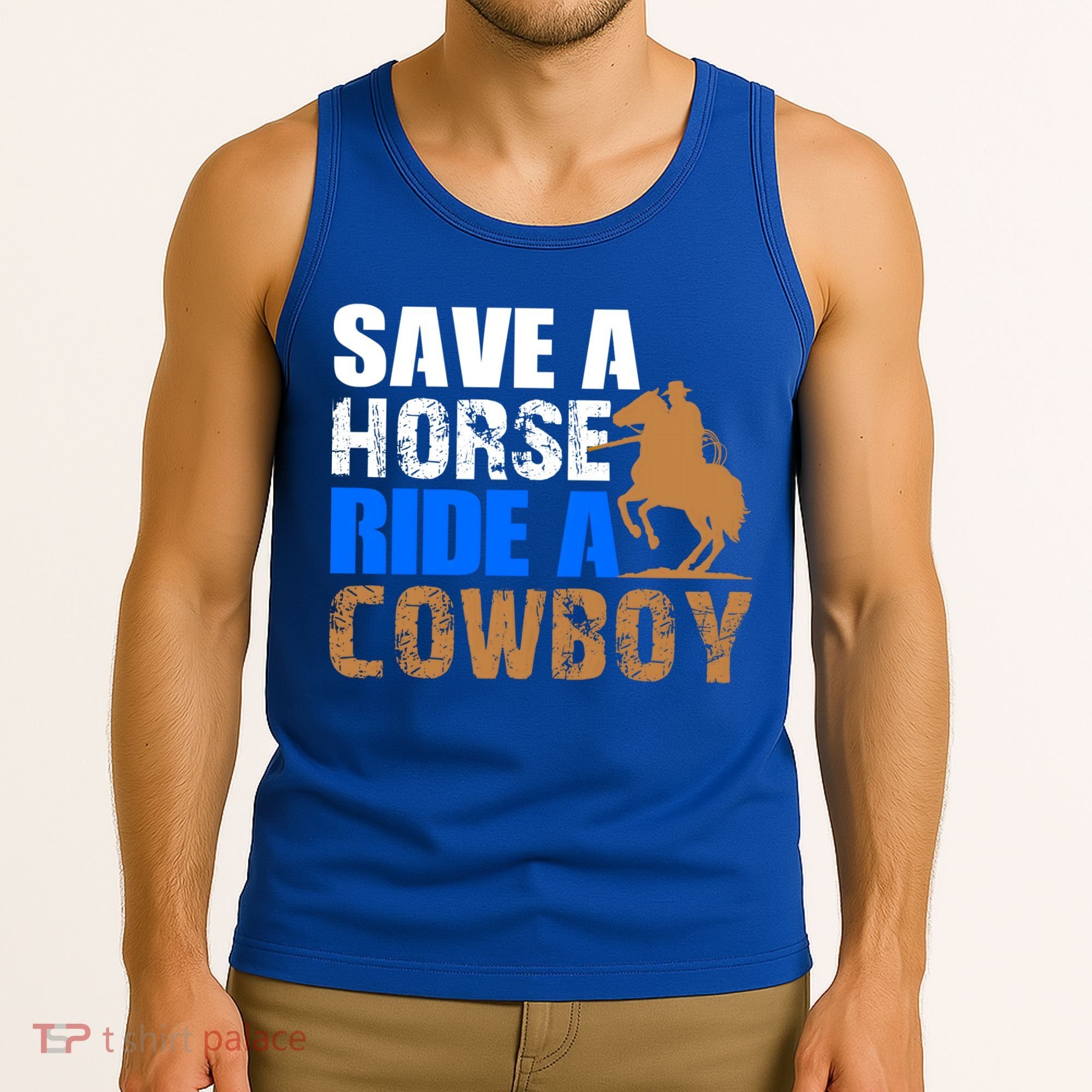 Save A Horse Ride Cow Texas Horse Lover Gift Tank Top
