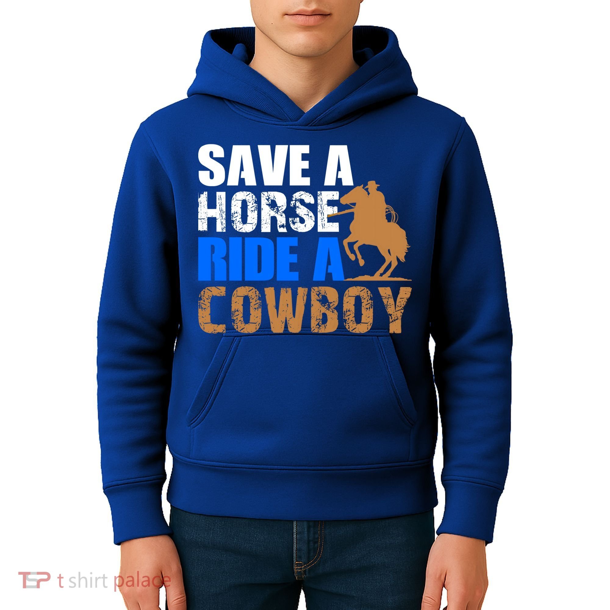 Save A Horse Ride Cow Texas Horse Lover Gift Kids Hoodie