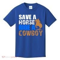 Save A Horse Ride Cow Texas Horse Lover Gift Kids T-Shirt thumb 0