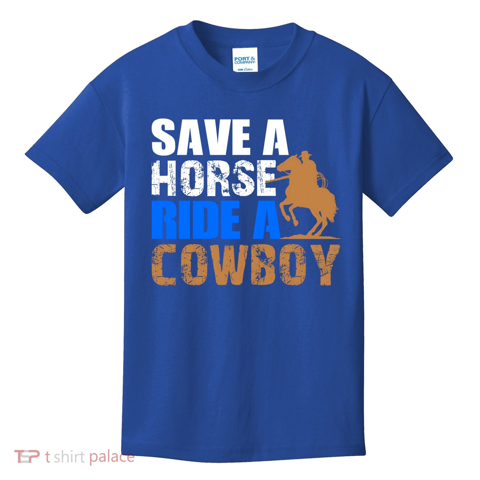 Save A Horse Ride Cow Texas Horse Lover Gift Kids T-Shirt