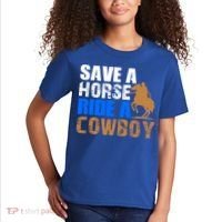 Save A Horse Ride Cow Texas Horse Lover Gift Kids T-Shirt thumb 2