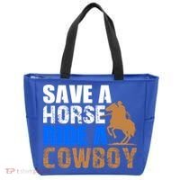 Save A Horse Ride Cow Texas Horse Lover Gift Tote Bag thumb 0