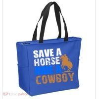 Save A Horse Ride Cow Texas Horse Lover Gift Tote Bag thumb 2
