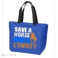 Save A Horse Ride Cow Texas Horse Lover Gift Tote Bag thumb 3