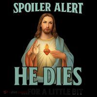 Spoiler Alert He Dies For A Little Bit Funny Easter Jesus Bucket Hat thumb 4