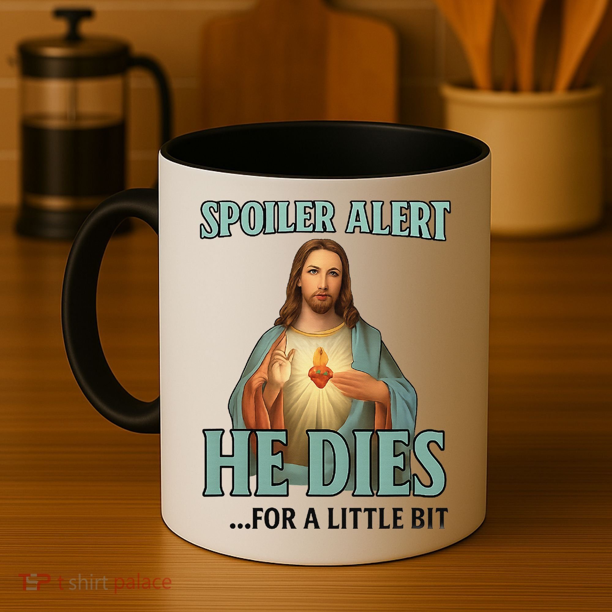 Spoiler Alert He Dies For A Little Bit Funny Easter Jesus Coffee Mug