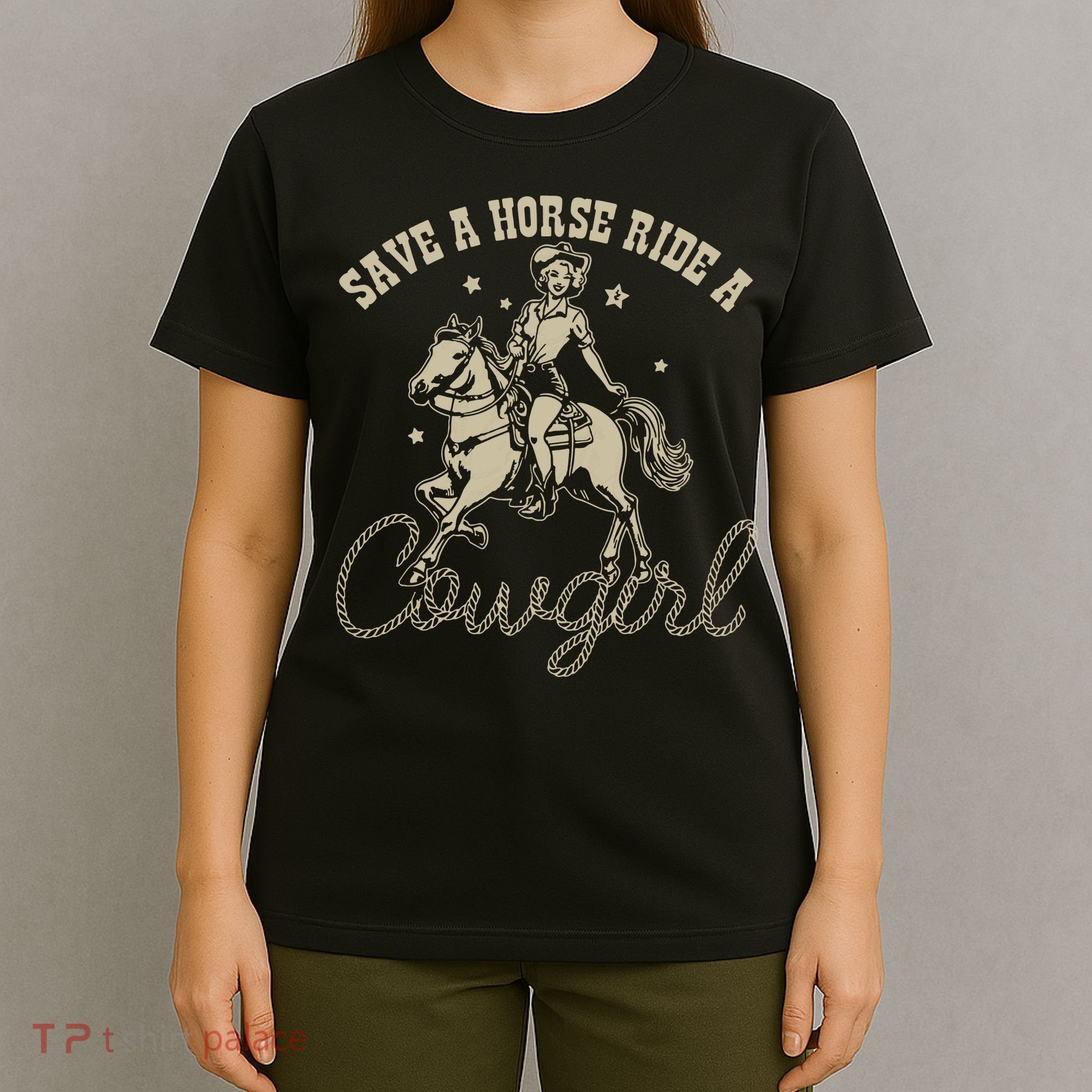 Save A Horse Ride A Cowgirl Lesbian T-Shirt