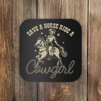Save A Horse Ride A Cowgirl Lesbian Coaster thumb 0