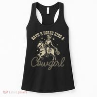 Save A Horse Ride A Cowgirl Lesbian Women's Tank Top thumb 0