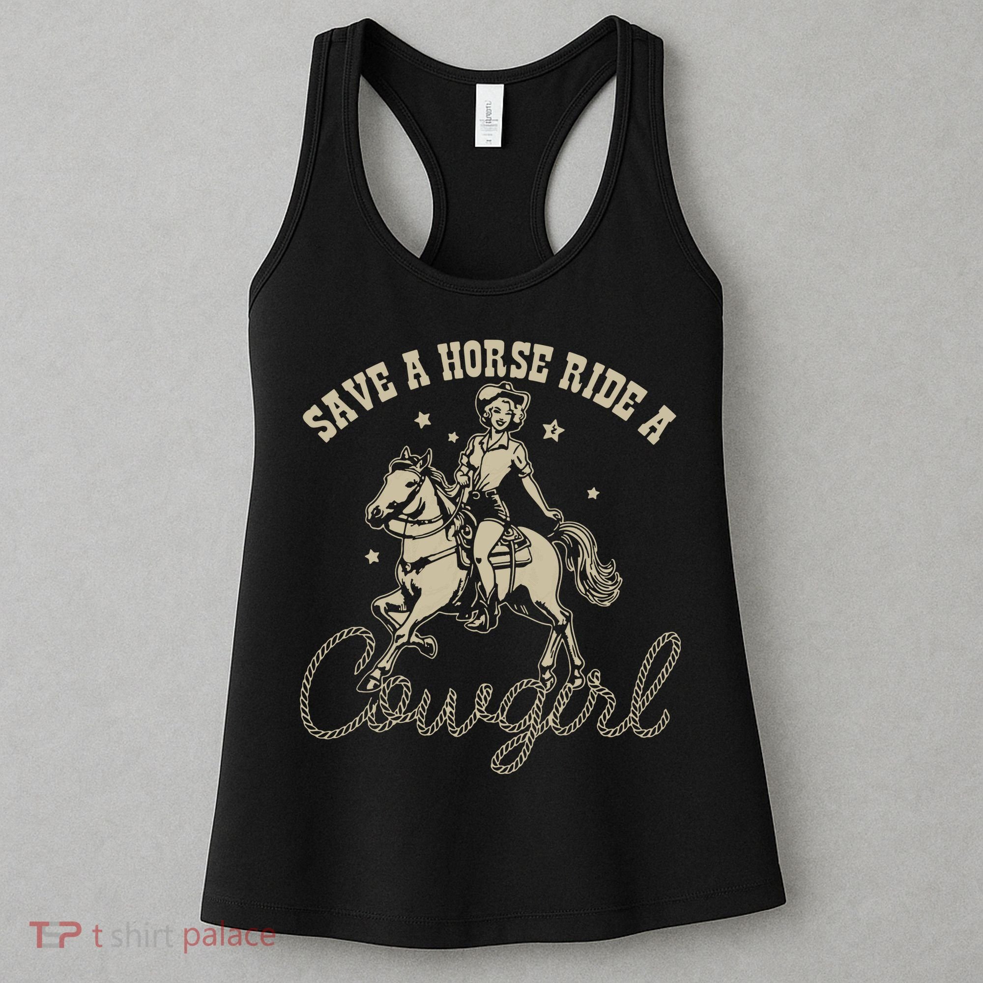 Save A Horse Ride A Cowgirl Lesbian Women's Tank Top
