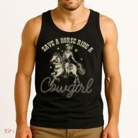 Save A Horse Ride A Cowgirl Lesbian Tank Top thumb 3