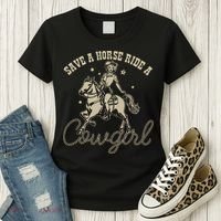 Save A Horse Ride A Cowgirl Lesbian Women's T-Shirt thumb 3