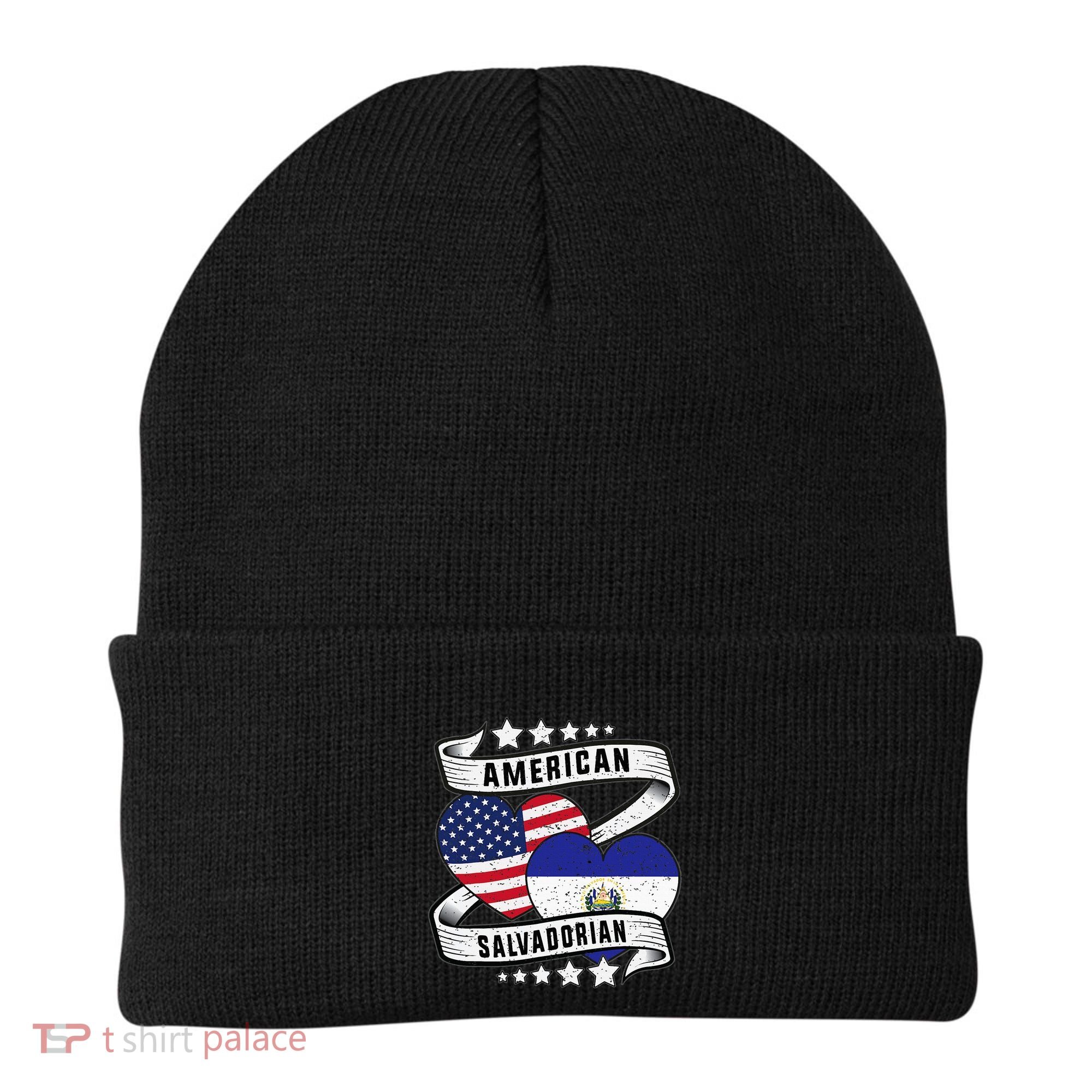 Salvadoran American Half American Half El Salvador Beanie