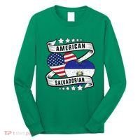 Salvadoran American Half American Half El Salvador Long Sleeve Shirt thumb 0
