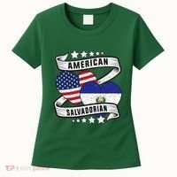 Salvadoran American Half American Half El Salvador Women's T-Shirt thumb 0