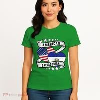 Salvadoran American Half American Half El Salvador Women's T-Shirt thumb 4
