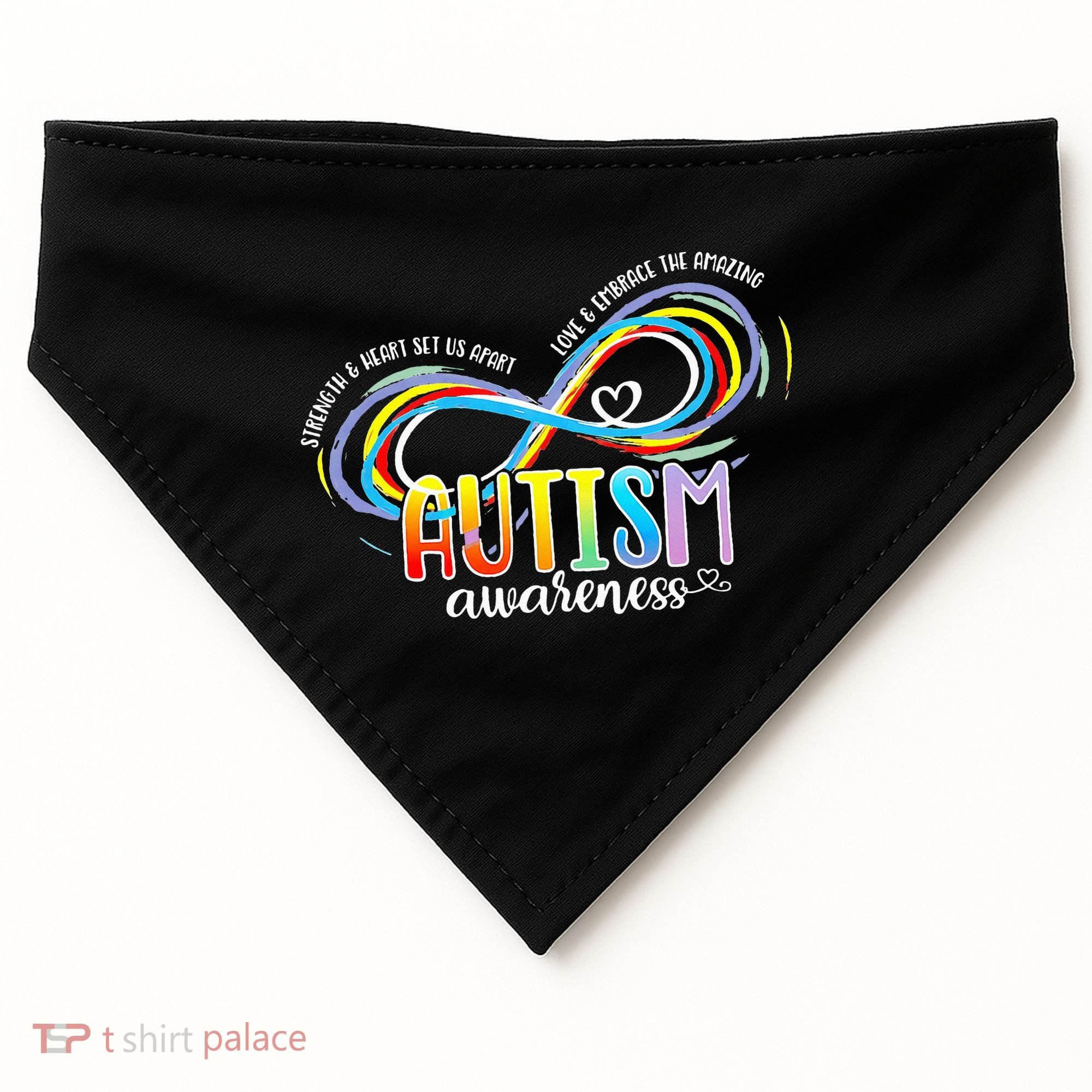 Strength And Heart Set Us Apart Autism acceptance USA-Made Doggie Bandana