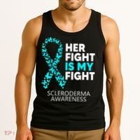 Scleroderma Awareness Her Fight is my Fight Disease Tank Top thumb 3