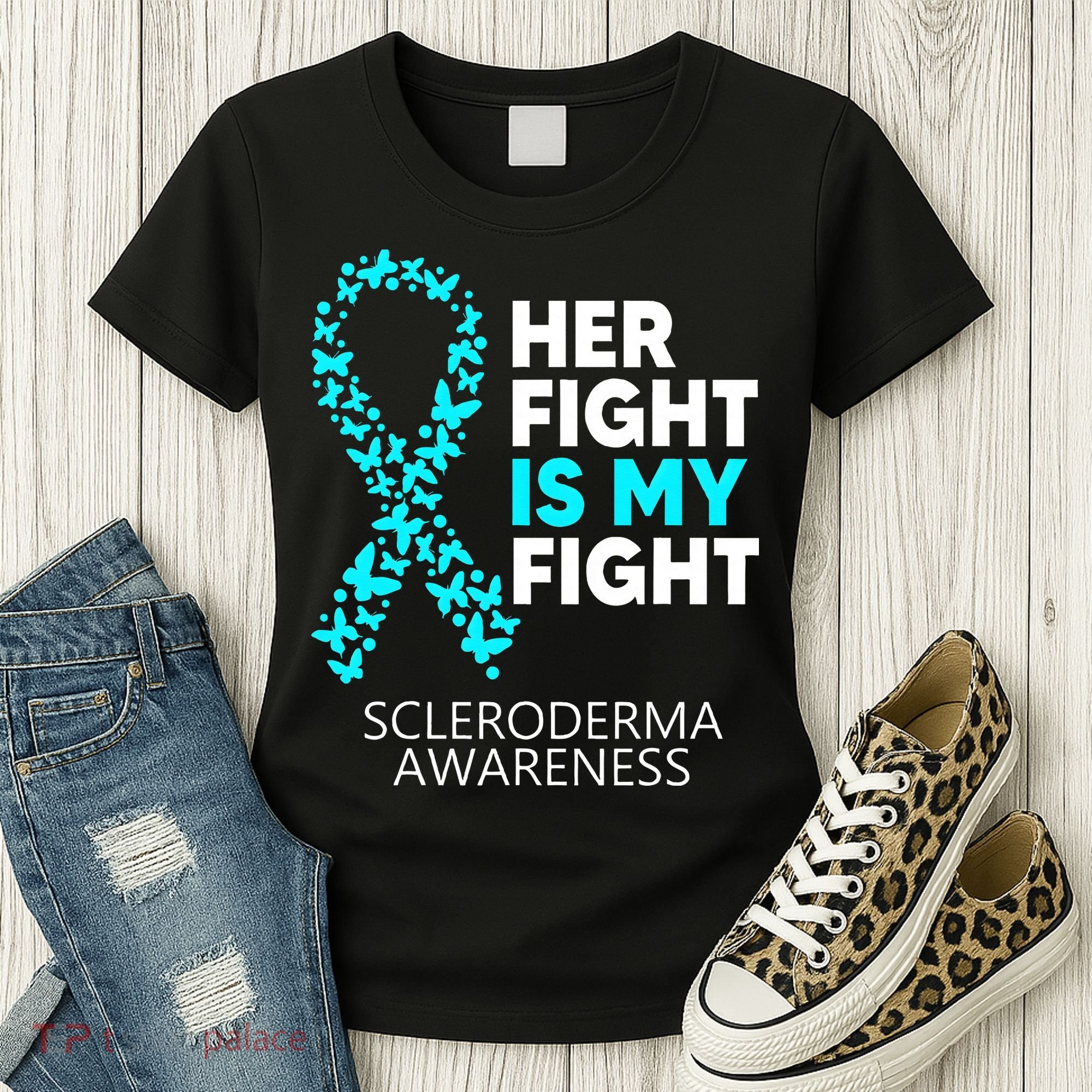Scleroderma Awareness Her Fight is my Fight Disease Women's T-Shirt
