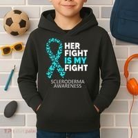 Scleroderma Awareness Her Fight is my Fight Disease Kids Hoodie thumb 2