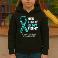 Scleroderma Awareness Her Fight is my Fight Disease Kids Hoodie thumb 3