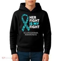 Scleroderma Awareness Her Fight is my Fight Disease Kids Hoodie thumb 4