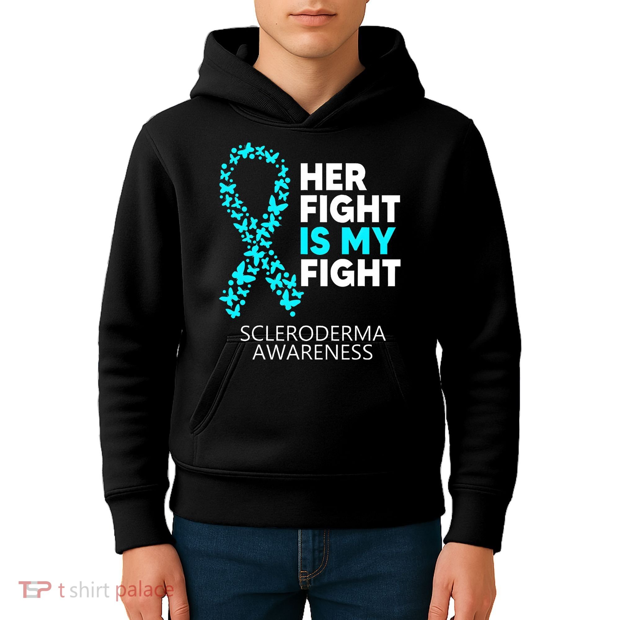 Scleroderma Awareness Her Fight is my Fight Disease Kids Hoodie