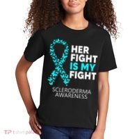 Scleroderma Awareness Her Fight is my Fight Disease Kids T-Shirt thumb 2