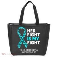 Scleroderma Awareness Her Fight is my Fight Disease Tote Bag thumb 0