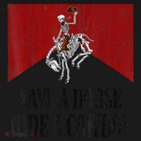 Save A Horse Ride A Cowboy Skeleton Western Country Coaster thumb 2