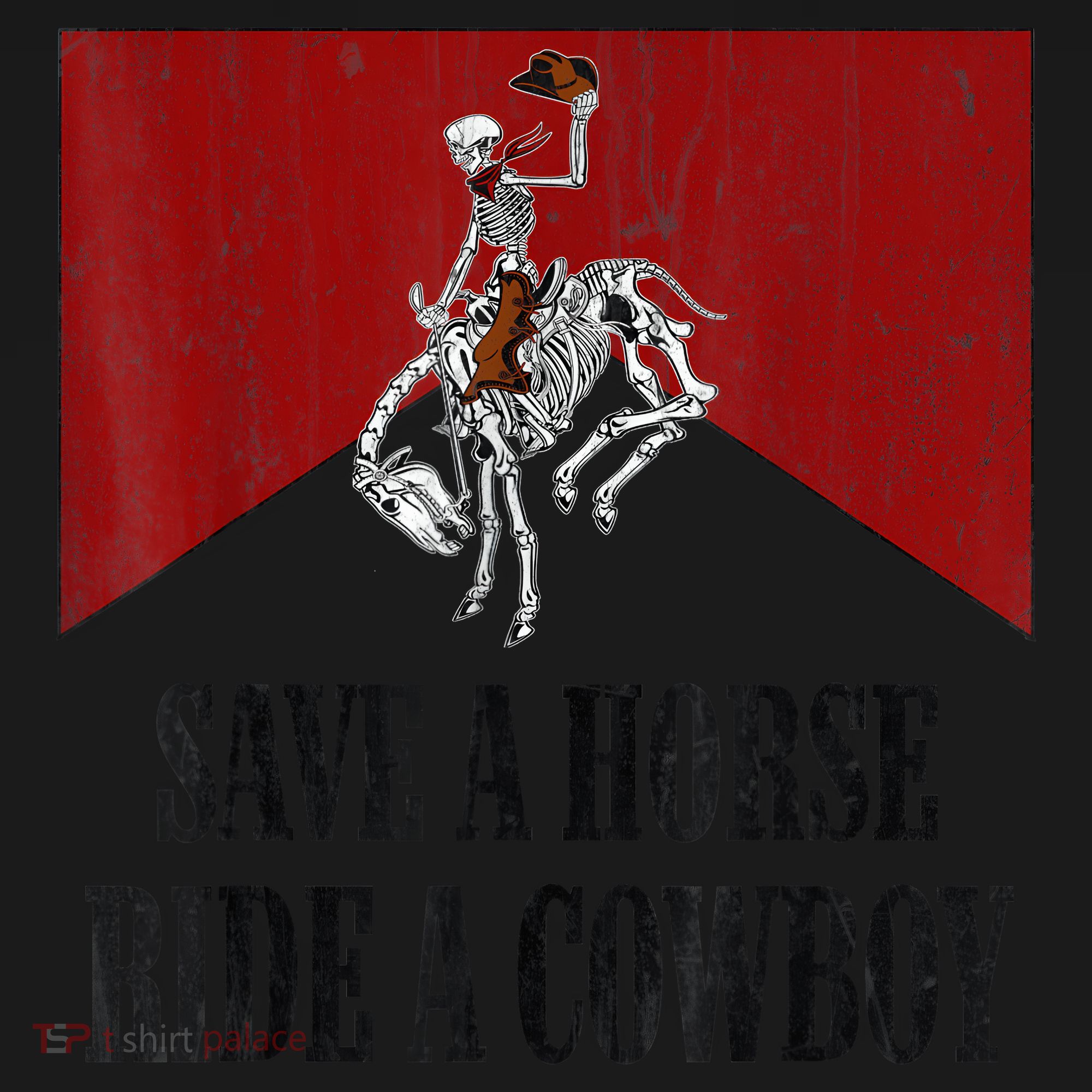 Save A Horse Ride A Cowboy Skeleton Western Country Coaster