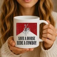 Save A Horse Ride A Cowboy Skeleton Western Country Coffee Mug thumb 3