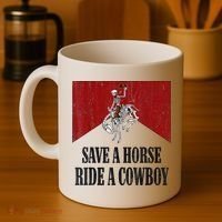 Save A Horse Ride A Cowboy Skeleton Western Country Coffee Mug thumb 4